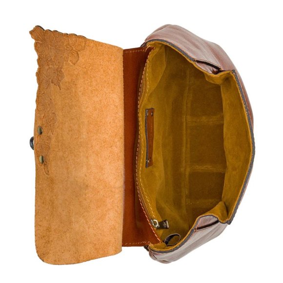 Patricia Nash Cinnamon Hand Cut Tooled Collection Veneto Floral Crossbod… - Picture 13 of 15